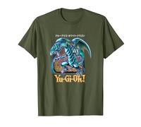 Yu-Gi-Oh! Blue Eyes White Dragon - Gráfico para Juegos PAPL2500 Camiseta, Hombre, Verde Oliva, S