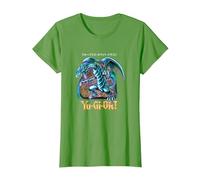Yu-Gi-Oh! Blue Eyes White Dragon - Gráfico para Juegos PAPL2500 Camiseta, Mujer, Hierba, S