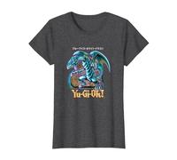 Yu-Gi-Oh! Blue Eyes White Dragon - Gráfico para Juegos PAPL2500 Camiseta, Mujer, Jaspeado Oscuro, S