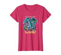 Yu-Gi-Oh! Blue Eyes White Dragon - Gráfico para Juegos PAPL2500 Camiseta, Mujer, Rojo Jaspeado, S