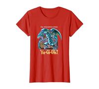 Yu-Gi-Oh! Blue Eyes White Dragon - Gráfico para Juegos PAPL2500 Camiseta, Mujer, Rojo, S
