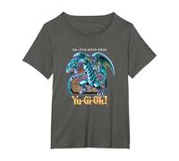 Yu-Gi-Oh! Blue Eyes White Dragon - Gráfico para Juegos PAPL2500 Camiseta, Mujer Tallas Grandes, Asfalto, 3XL Grande