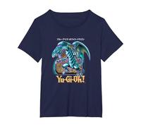 Yu-Gi-Oh! Blue Eyes White Dragon - Gráfico para Juegos PAPL2500 Camiseta, Mujer Tallas Grandes, Azul Marino, 6XL Grande