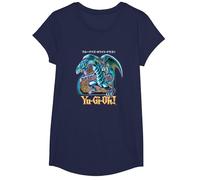 Yu-Gi-Oh! Blue Eyes White Dragon - Gráfico para Juegos PAPL2500 Camiseta, Niñas, Azul Marino, S