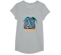 Yu-Gi-Oh! Blue Eyes White Dragon - Gráfico para Juegos PAPL2500 Camiseta, Niñas, Gris Jaspeado, S