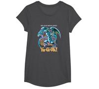 Yu-Gi-Oh! Blue Eyes White Dragon - Gráfico para Juegos PAPL2500 Camiseta, Niñas, Jaspeado Oscuro, S