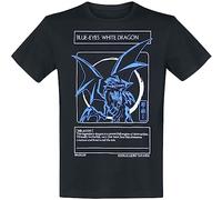 Yu Gi Oh Blue Eyes White Dragon Hombre Camiseta Negro M 100% Algodón Regular