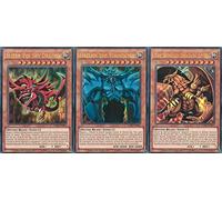 Yu Gi Oh - Juego de cartas de dioses egipcios - Egyptian Gods - Slifer del dragón celestial (LDK2-DES01), Obelisco el Torturador (LDK2-DES02), El dragón alado de Ra (LDK2-DES03) - alemán