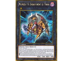 Yu-Gi-Oh! - Number 13: Embodiment of Crime (PGLD-EN023) - Premium Gold - 1st Edition - Gold Secret Rare by Yu-Gi-Oh!