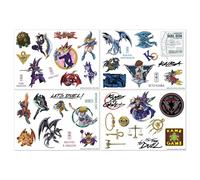 Yu-Gi-Oh! Tech - Juego de 4 láminas de vinilo reutilizables con Yugi, dragón blanco de ojos azules, mago oscuro y más para decoración de laptop, teléfono, tableta y consola