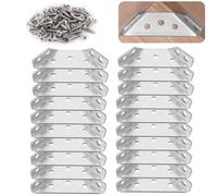 Yuaiosn 20 Piezas Conector Esquina Universal para Muebles,Soporte Triangular De Acero Inoxidable, Escuadras Baldas, Soportes de Esquina Angular para Conector de Esquina de Muebles de Madera