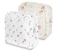 Yuanchu Bolsa de almacenamiento de servilletas sanitarias, kit portátil para el primer período con compartimentos, almohadillas suaves, soporte para tampones pequeños, paquetes de copa menstrual