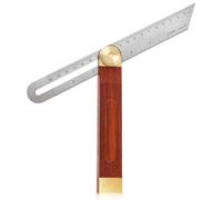 Yuanchu Herramienta de búsqueda de ángulo biselado deslizante ajustable de 7 pulgadas, regla de calibre biselado en T multiángulo con mango de madera dura, hoja de acero inoxidable, regla de ángulo de