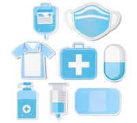 Yuanchu Notas adhesivas divertidas para enfermeras, azules, 240 hojas, regalo para médicos, dibujos animados, blocs de notas autoadhesivas, tema médico, notas autoadhesivas, mini cosas, calendario de