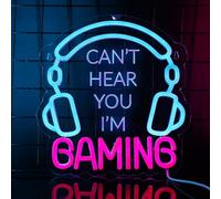 YuanDian Auriculares para videojuegos, letrero de neón, no te escucho, soy luces LED de neón para sala de juegos, decoración de pared para niños, hombres, adolescentes, jugadores