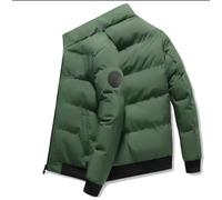 YuanDian Chaqueta acolchada para hombre con capucha para otoño e invierno, abrigo de entretiempo acolchado ligero de algodón acolchado, abrigos de plumón, chaqueta informal, verde, L