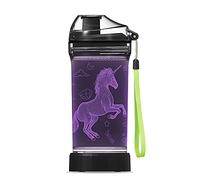 YuanDian Light Up - Botella de agua para niños con luz LED 3D, Tritan de 14 onzas, sin BPA, 7 colores, regalo para niños y niñas (unicornio)