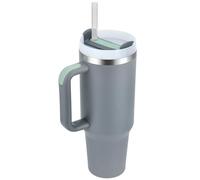 YuanDiann 1200 ml/40oz de acero inoxidable de doble pared termo con asa y tapa, taza de café para llevar, vaso grande, vaso de viaje, taza de coche, taza térmica, gris oscuro