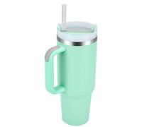 YuanDiann 1200 ml/40oz de acero inoxidable de doble pared termo con asa y tapa, taza de café para llevar, vaso grande, vaso de viaje, taza de coche, taza térmica, verde eucalipto
