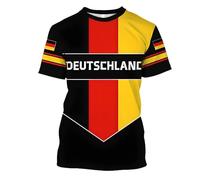 YuanDiann 2024 Europeo Fútbol Copa Camiseta Alemania Aficionados Playera Deporte Casual Hombre Mujer Bandera Nacional Impresión Manga Corta Respirable Secado Rápido T Shirt Remera 13# XL