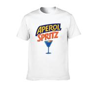 YuanDiann Aperol Spritz - Camiseta para hombre y mujer, 100% algodón, manga corta, cuello redondo, camiseta con estampado, disfraz de carnaval, Blanco 1#, L