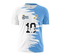 YuanDiann Argentina GANA Camisetas Conmemorativas Bandera 3 Estrellas Impresión 2022 Copa Mundial de Fútbol Camiseta Cuello Redondo Manga Corta T Shirt para Hombre y Mujer 4# L