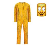 YuanDiann Disfraz infantil Italian Brainrot para cosplay, mono de Tung Tung Tung Sahur con máscara, maza hinchable para Halloween, carnaval y fiesta, set 2# + máscara 140