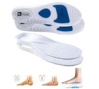 YuanDiann Pack de 2 Plantillas Deportivas Hombre Mujer Multifuncional Amortiguación Transpirable Antideslizante Comodidad Apoyo Arco Pie Plano Fascitis Plantar Trabajo Plantillas Blanco 45-46