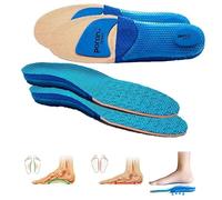 YuanDiann Pack de 2 plantillas deportivas para hombre y mujer, plantillas de reposapiés, amortiguación, transpirables, antideslizantes, cómodas, soporte de arco para pies planos, fascitis plantar