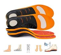 YuanDiann Pack de 2 plantillas ortopédicas con soporte de arco longitudinal alto, transpirable y antideslizante, alivio para espolones calcáneos, pies planos y fascitis plantar, hombre y mujer