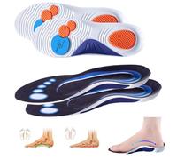 YuanDiann Pack de 2 plantillas ortopédicas para hombre y mujer, suaves y elevadas, plantillas de apoyo para el arco del pie, plantillas para espolones calcáneos, pies planos, fascitis plantar, dolor