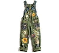 YuanDiann Pantalones de peto para mujer, estilo retro, Y2K, con estampado de verano, sin mangas, tirantes ajustables, bolsillos, informal, de una pieza, para la calle