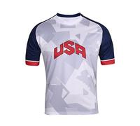 YuanDiann Qatar Copa Mundial de Fútbol Camiseta Fans Impresión Entrenamiento Deportivo Remeras de Futbol Secado Rápido Elástico Manga Corta Cuello Redondo World Cup T Shirt USA M
