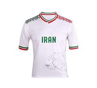 YuanDiann Qatar Copa Mundial de Fútbol Camiseta Fans Impresión Entrenamiento Deportivo Remeras de Futbol Secado Rápido Elástico Manga Corta Cuello Redondo World Cup T Shirt Irán S