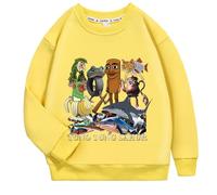 YuanDiann Sudadera Italian Brainrot para Niños Sin Capucha con Estampado Tung Tung Tung Sahur 100% Algodón Top Deportivo Casual para Niños y Niñas, amarillo, 130