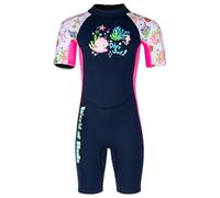 YuanDiann Traje de neopreno para niños de 2,5 mm Shorty de una pieza para niños y niñas, traje de baño térmico de neopreno, manga corta, buceo, buceo, traje de buceo, traje de buceo 3# azul oscuro M