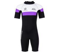 YuanDiann Traje de neopreno para niños de 2,5 mm Shorty de una pieza para niños y niñas, traje de baño térmico de neopreno de manga corta para buceo, buceo, natación, surf, traje de buceo, traje de