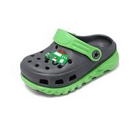 YuanDiann Zuecos de Playa Niños Mulas Sandalias de Jardin Niñas Zapatillas Verano Antideslizante Resistente Desgaste Respirable EVA Bebes Infantiles Zapatos de Surf Agua (Gris + Verde 24 EU)