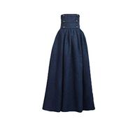 YUANDONGXING Falda Larga para Mujer Falda De Cintura Alta con Doble Botonadura Falda De Swing Grande Falda Estilo Victoriana Falda Gótica Steampunk