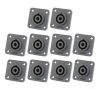 YUANGANG 10 unids 4-core audio socket XLR enchufe de cuatro núcleos cuadrado grande NL4 Socket Panel Mount Conector de audio con chapa de metal Panel Mount Conector para sistemas de altavoces