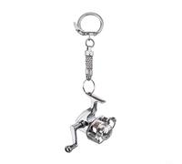 YUANGANG Mini llavero de carrete de arrastre, diseño realista de rueda de tambor, accesorios de pesca con mosca, regalos para pescadores, regalos de pesca (carrete giratorio)