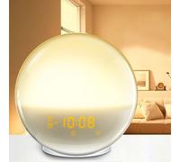 YUANGANG Relojes despertadores, para despertar luz despertador con modo de puesta de sol alarmas duales para personas que duermen mucho radio FM