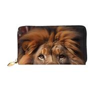 yuangjhop Cartera de cuero The Lion'S Gaze. Diseño elegante con múltiples ranuras para tarjetas, compartimento para dinero en efectivo y cuero duradero. Para mujer.