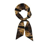 yuangjhop The Deep Eyed Leopard Printing - Bufanda de moda para mujer con sensación de seda satinada, bufanda larga de seda (satén).