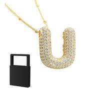 YUANHUYUOU Colgante con letras, dije moderno, no se deslustra, colgante con nombre personalizado, joyería, regalo para mamá (U)