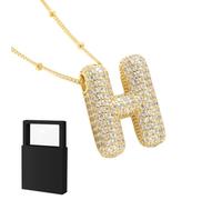 YUANHUYUOU Colgante con letras, dije moderno, no se deslustra, colgante con nombre personalizado, joyería, regalo para mamá (H)