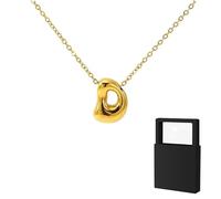 YUANHUYUOU Collar con la letra A, delicado collar con letras rellenas, monograma personalizado, moderno y bonito (D)