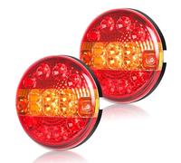 Yuanjoy 2 Luces Traseras Para Remolque, IluminacióN Para Remolque, Luz Trasera Redonda De 12-24 V, Resistente Al Agua Para Remolque, CamióN, Caravana, Furgoneta O Tractor.
