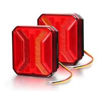 Yuanjoy 2 Piezas Luces Traseras para Remolque, IP65 12 V/24 V Super Brillante Impermeable Intermitentes Frenos Marcha Atrás Antiniebla Reflector para Remolque, Camión, Caravana, Furgoneta, Tractor