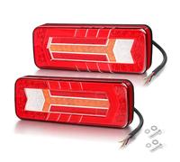 Yuanjoy 2 piezas remolque luces traseras, IP67 12 V/24 V super brillante impermeable indicador freno marcha atrás luz antiniebla reflector lámpara para remolque, camión, caravana, furgoneta, tractor